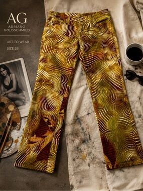 AG Adriano Goldschmied Printed Flare Pants | Mid Rise | Size 26